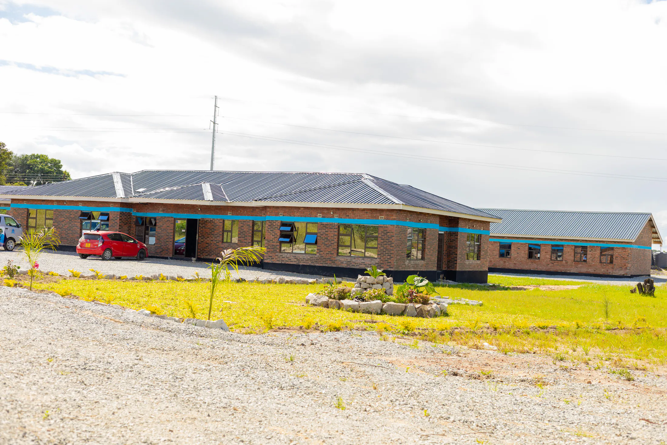 Campus buildings near the academy entrance